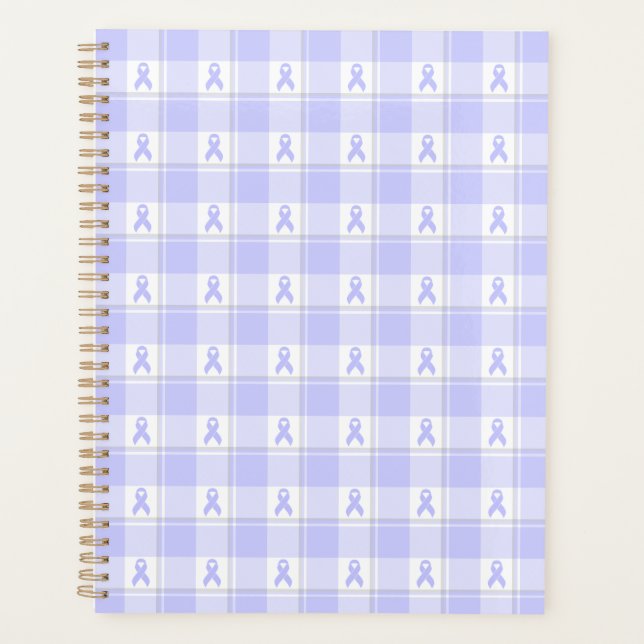 Esophageal Cancer Awareness Plaid Periwinkle Planner (Front)