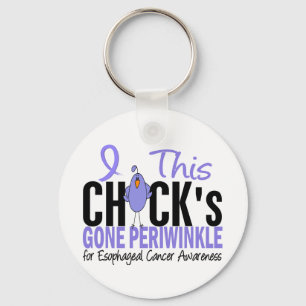 ESOPHAGEAL CANCER Chick Gone Periwinkle Key Ring