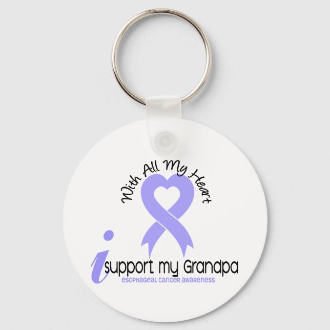 Esophageal Cancer I Support My Grandpa Key Ring (Front)
