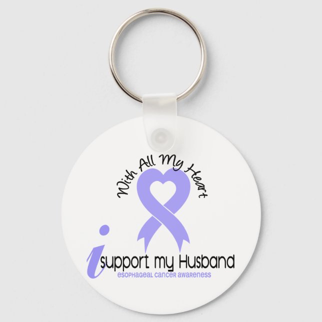 Esophageal Cancer I Support My Husband Key Ring (Front)