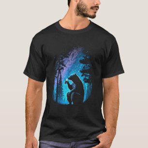 Esoteric Bear drinking Beer Night Forest 4 T-Shirt