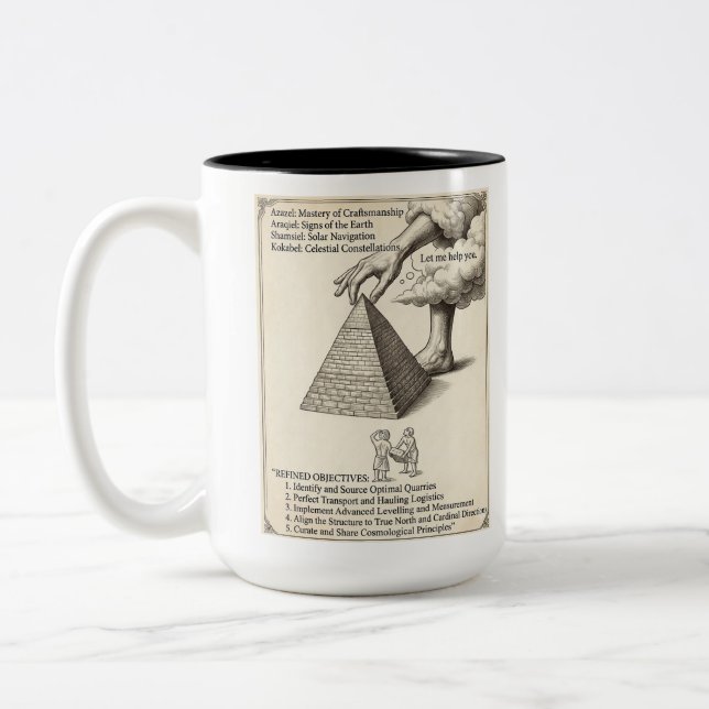 Esoteric Celestial Ancient Pyramid Two-Tone Coffee Mug (Left)