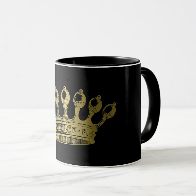Esoteric Gold Crown Black Mug (Front Right)