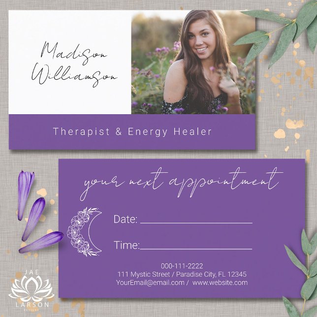 Esoteric Holistic Modern Moon Photo Appointment    Business Card (Creator Uploaded)
