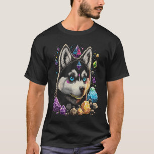 Esoteric Husky Dog Crystals Cute Illustration 1 T-Shirt