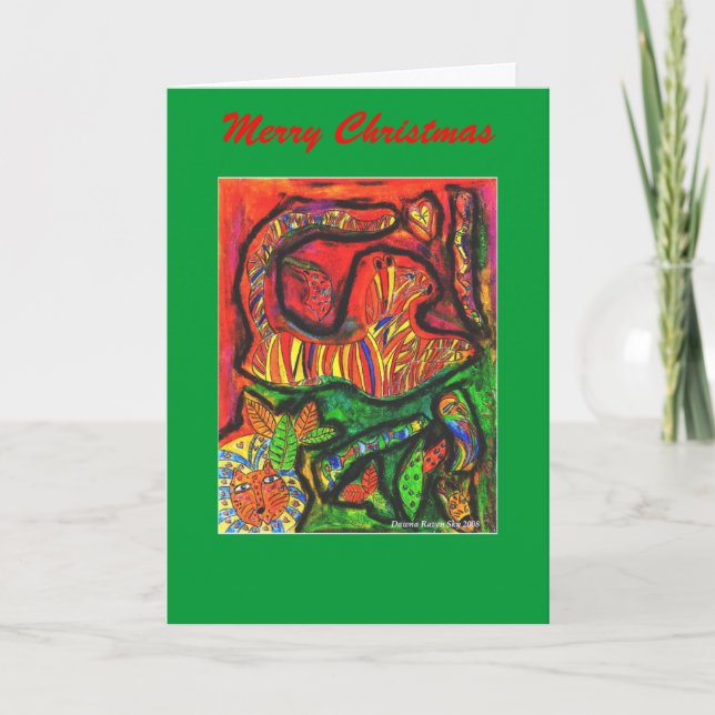 Esoteric Jungle copy, Merry Christmas Holiday Card (Front)