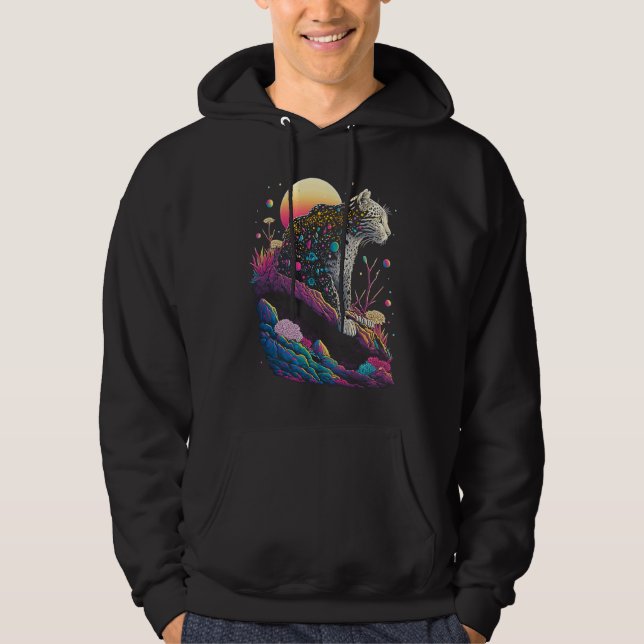Esoteric Leopard Crystals Cute Illustration  3 Hoodie (Front)