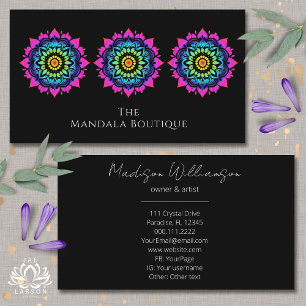 Esoteric Mandala Holistic Metaphysical Boho Bright Business Card