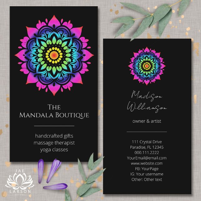 Esoteric Mandala Holistic Metaphysical Boho Bright Business Card (Creator Uploaded)