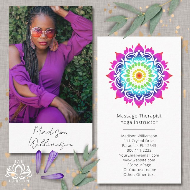 Esoteric Mandala Holistic Metaphysical Boho Photo Business Card (Creator Uploaded)