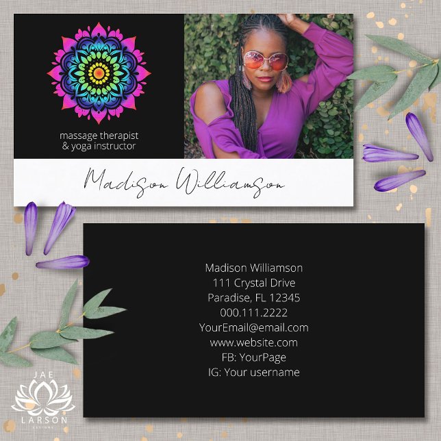 Esoteric Mandala Holistic Metaphysical Boho Photo  Business Card (Creator Uploaded)