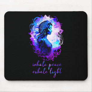 Esoteric Meditation Watercolour Inhale Peace Exhal Mouse Mat