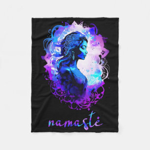 Esoteric Meditation Watercolour Namaste Yoga Fleece Blanket