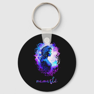 Esoteric Meditation Watercolour Namaste Yoga Key Ring