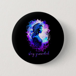 Esoteric Meditation Watercolour Stay Grounded Yoga 6 Cm Round Badge