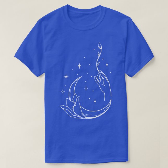 Esoteric Moon With Flower T-Shirt (Design Front)
