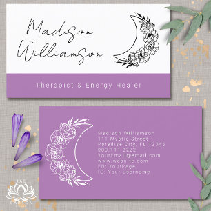 Esoteric Psychic Modern Minimalist Crescent Moon  Business Card