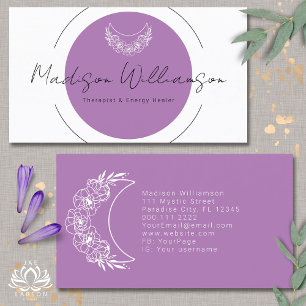 Esoteric Psychic Modern Minimalist Crescent Moon Business Card
