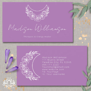Esoteric Psychic Modern Minimalist Crescent Moon Business Card
