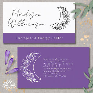 Esoteric Psychic Modern Minimalist Crescent Moon  Business Card
