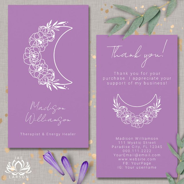 Esoteric Psychic Modern Photo Customer Thank You Business Card (Creator Uploaded)