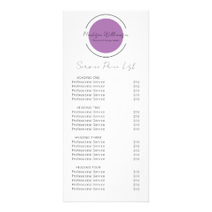 Esoteric Psychic Modern Services Price List Rack Card
