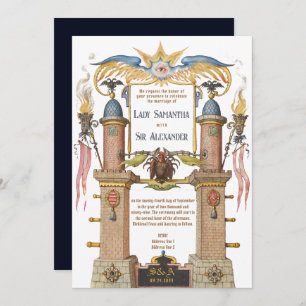 Esoteric Renaissance Manuscript Mediaeval Wedding Invitation