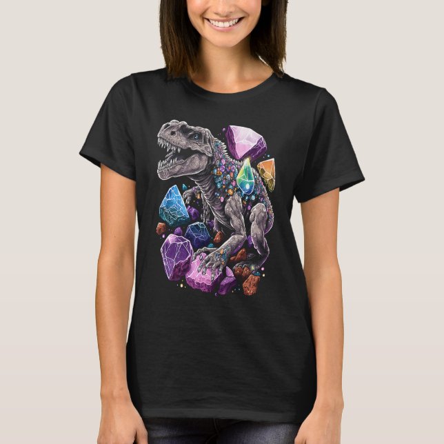 Esoteric Rex Trex Crystals Cute Illustration  7 T-Shirt (Front)