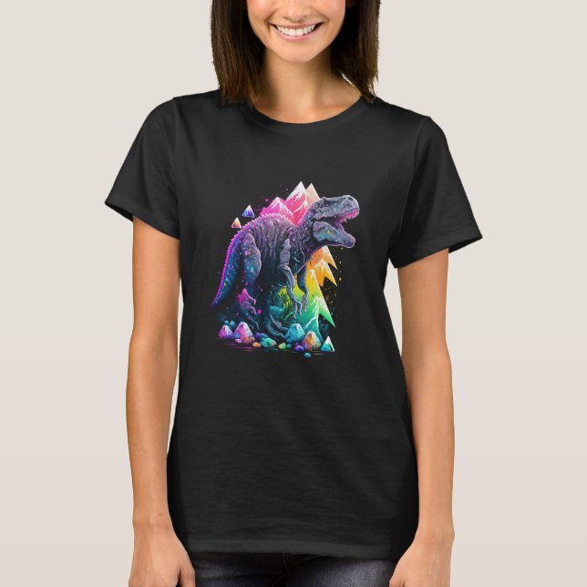 Esoteric Rex Trex Crystals Cute Illustration  8 T-Shirt (Front)