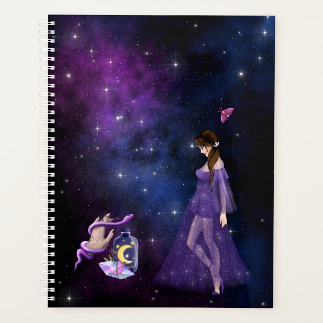 Esoteric Witchcraft Magick Purple Gift For Witch Planner (Front)