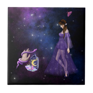 Esoteric Witchcraft Magick Purple Gift For Witch Tile