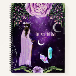 Esoteric Witchcraft Sketchbook Grimoire Purple Notebook