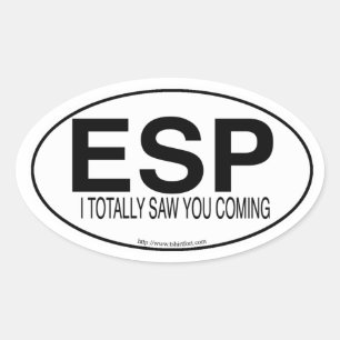 ESP Funny Euro Oval Decal Style Slogan  Sticker