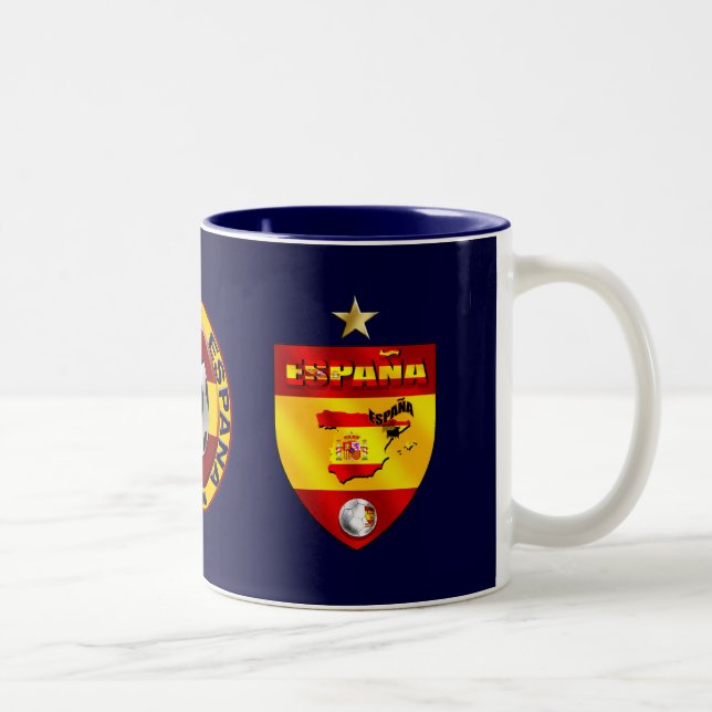 Espana 1 star champions gift Two-Tone coffee mug (Right)