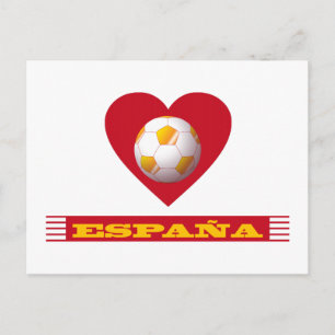 ESPAÑA Fútbol Corazón y Bufanda Brasil 2014 Postcard