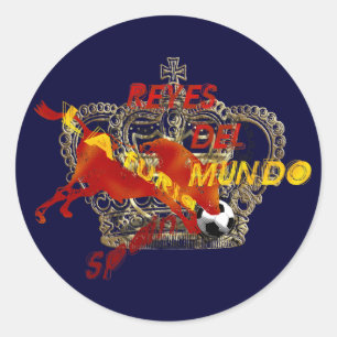 Espana Reyes Del Mundo Toro Futbol Gifts Classic Round Sticker