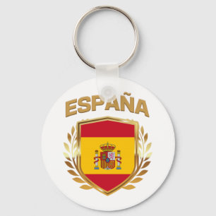 Espana Spain Flag Shield Key Ring