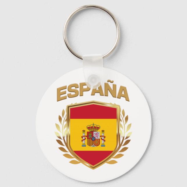 Espana Spain Flag Shield Key Ring (Front)