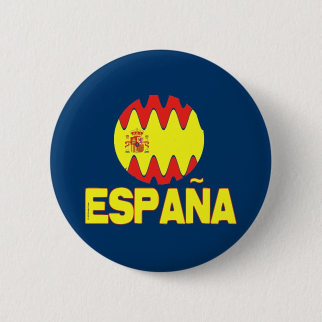Espana Spain La Furia Roja Futbol 6 Cm Round Badge (Front)