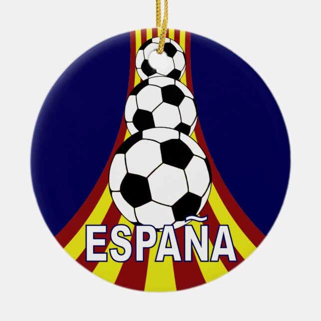 Espana Spain Soccer Fútbol Ceramic Tree Decoration (Front)