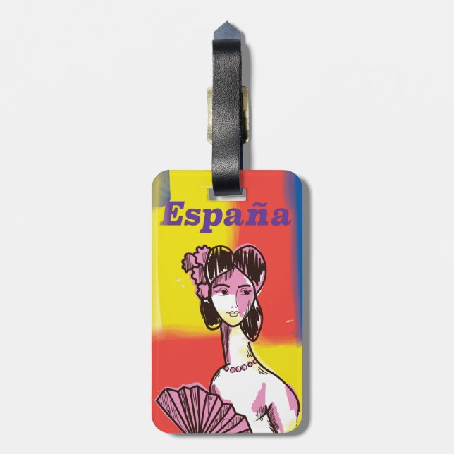 España, spanish holiday poster. luggage tag (Back Vertical)