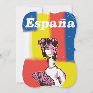España vintage travel poster invitation
