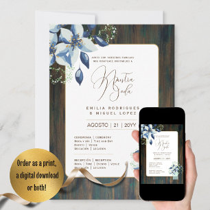 Espanol Invitación de Boda Floral Wedding Rustic I Invitation