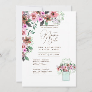 Espanol Invitación de Boda Summer Floral Wedding I Invitation