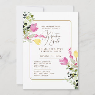 Espanol Invitación de Boda Summer Floral Wedding I Invitation