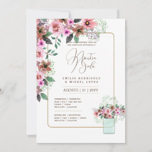 Espanol Invitación de Boda Summer Floral Wedding I Invitation