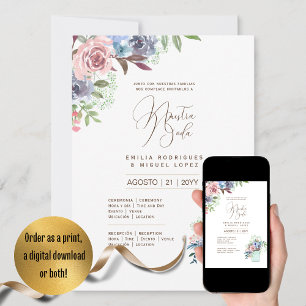 Espanol Invitación de Boda Summer Floral Wedding I Invitation