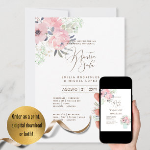 Espanol Invitación de Boda Summer Floral Wedding I Invitation