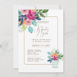 Espanol Invitación de Boda Summer Floral Wedding I Invitation
