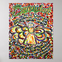 Español Serenity Prayer Angel Art Print Poster
